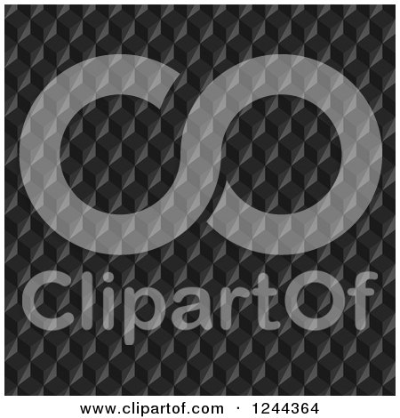 Clipart of a 3d Dark Cubic Background Texture - Royalty Free Vector Illustration by vectorace