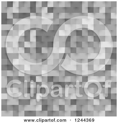 Clipart of a Gray Pixel Tile or Square Background Texture - Royalty Free Vector Illustration by vectorace