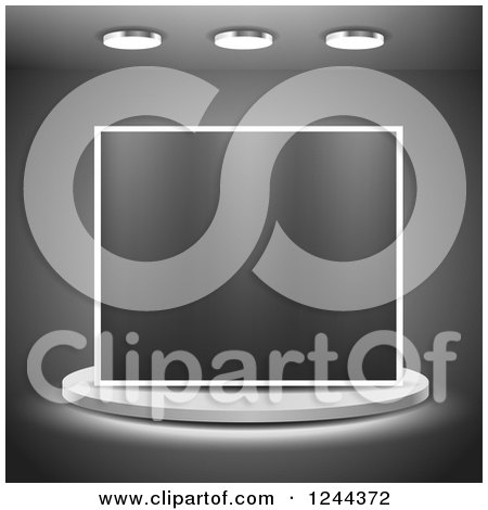 Clipart of a 3d Billboard Panel on Display - Royalty Free Vector Illustration by vectorace
