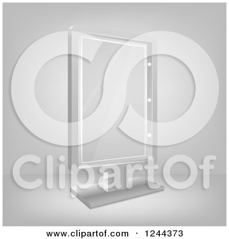 Clipart of a 3d Billboard Panel on Gray - Royalty Free Vector Illustration by vectorace