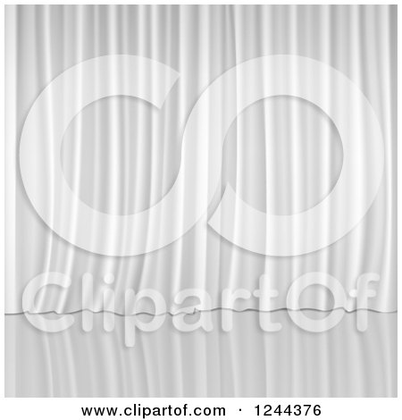 Clipart of a White Curtain Background - Royalty Free Vector Illustration by vectorace