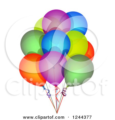 Clipart of a Bunch of Colorful Party Balloons - Royalty Free Illustration by vectorace