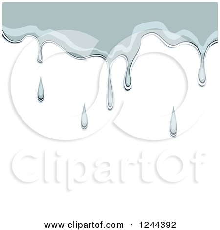 Clipart of a Silver Dripping Liquid - Royalty Free Vector Illustration by vectorace