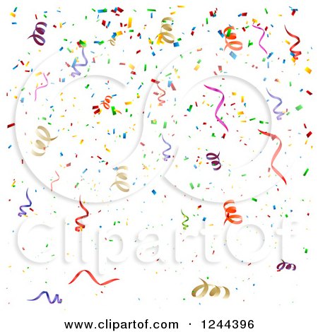 Clipart of a Colorful Confetti Background - Royalty Free Vector Illustration by vectorace