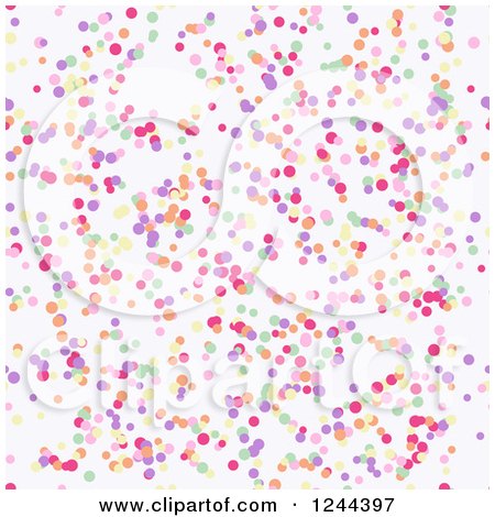 Clipart of a Colorful Confetti Dot Background - Royalty Free Vector Illustration by vectorace