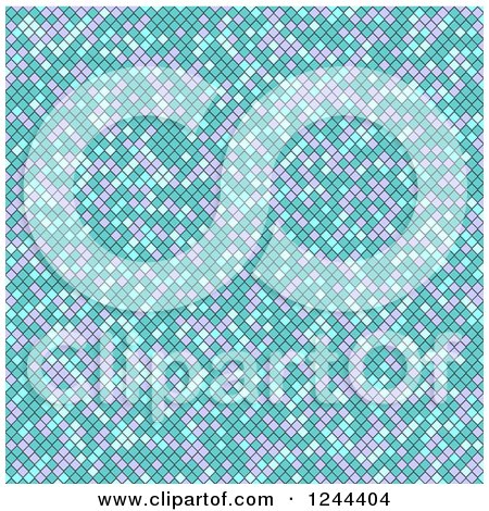 Clipart of a Puple and Turquoise Pixel Background - Royalty Free Vector Illustration by vectorace