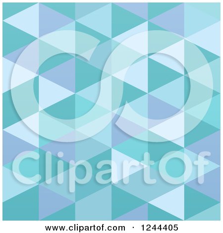 Clipart of a Blue Abstract Geometric Background - Royalty Free Vector Illustration by vectorace