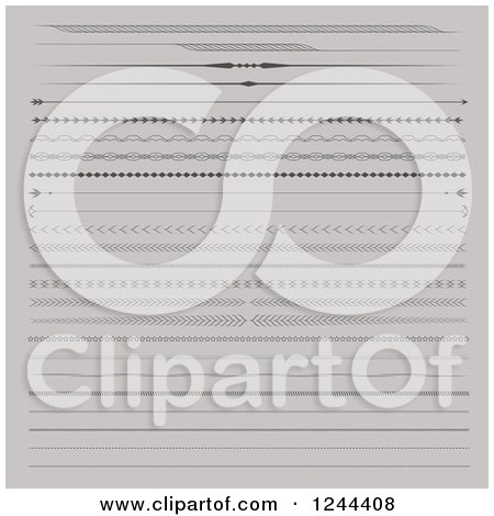 Clipart of Divider Rule Borders on Gray - Royalty Free Vector Illustration by vectorace