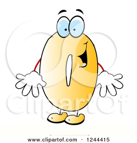 Clipart of a Happy Cartoon Number Zero - Royalty Free Vector Illustration by vectorace