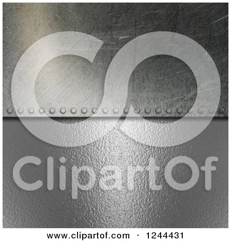 Clipart of a 3d Chrome and Metal Background - Royalty Free Illustration by KJ Pargeter