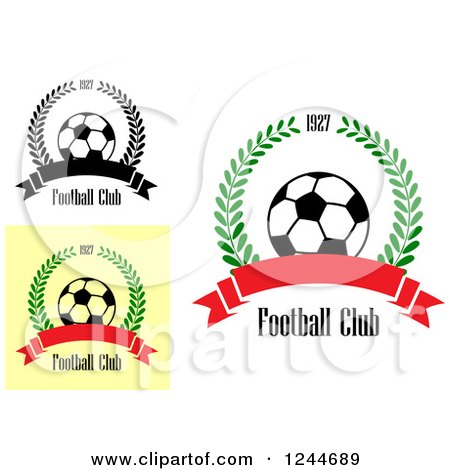 Clipart of Soccer Balls with Football Club Text - Royalty Free Vector Illustration by Vector Tradition SM