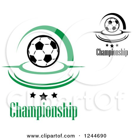 Clipart of Soccer Balls with Championship Text - Royalty Free Vector Illustration by Vector Tradition SM