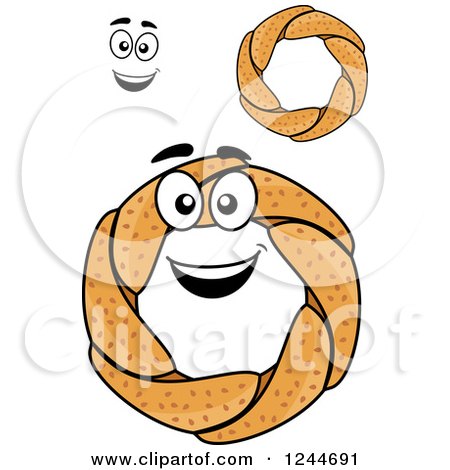 Clipart of Round Soft Pretzels - Royalty Free Vector Illustration by Vector Tradition SM