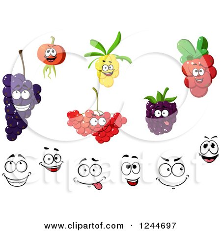 Clipart of Happy Fruit Characters - Royalty Free Vector Illustration by Vector Tradition SM