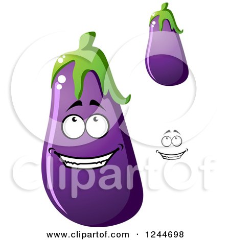 Clipart of a Happy Eggplant Character - Royalty Free Vector Illustration by Vector Tradition SM