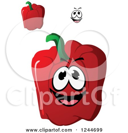 Clipart of a Happy Red Bell Pepper Character - Royalty Free Vector Illustration by Vector Tradition SM