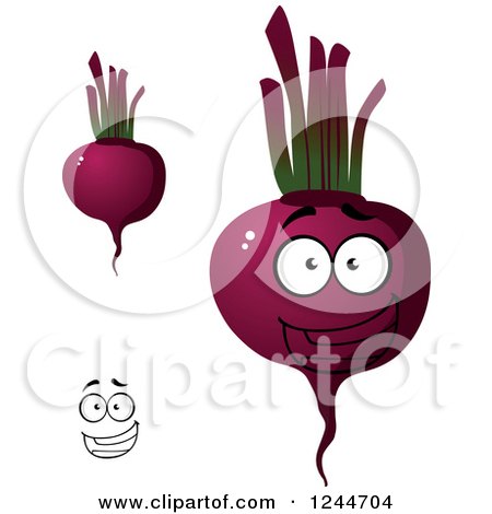 Clipart of a Happy Beet Character - Royalty Free Vector Illustration by Vector Tradition SM