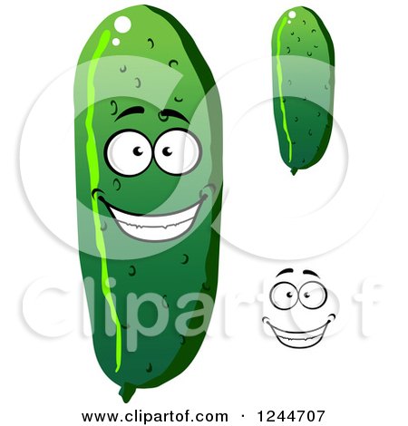 Clipart of a Happy Cucumber Character - Royalty Free Vector Illustration by Vector Tradition SM
