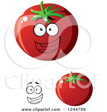 Clipart of a Happy Tomato Character - Royalty Free Vector Illustration by Vector Tradition SM