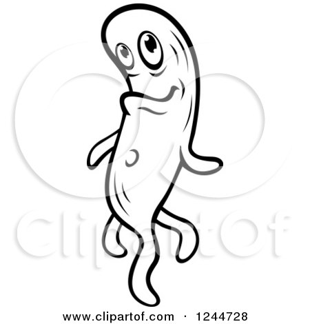 Clipart of a Black and White Amoeba - Royalty Free Vector Illustration by Vector Tradition SM
