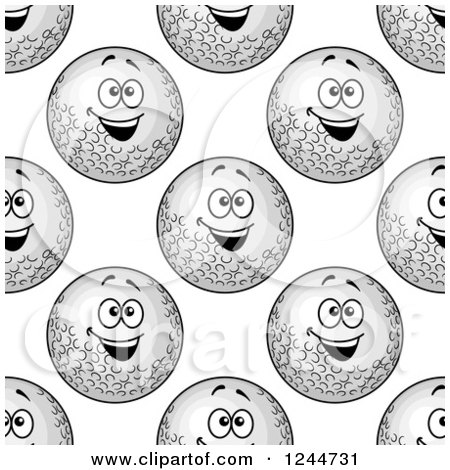 Clipart of a Seamless Pattern Background of Golf Balls - Royalty Free Vector Illustration by Vector Tradition SM