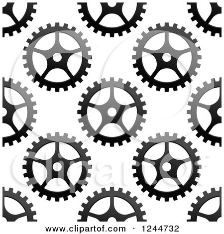 Clipart of a Seamless Pattern Background of Gears - Royalty Free Vector Illustration by Vector Tradition SM