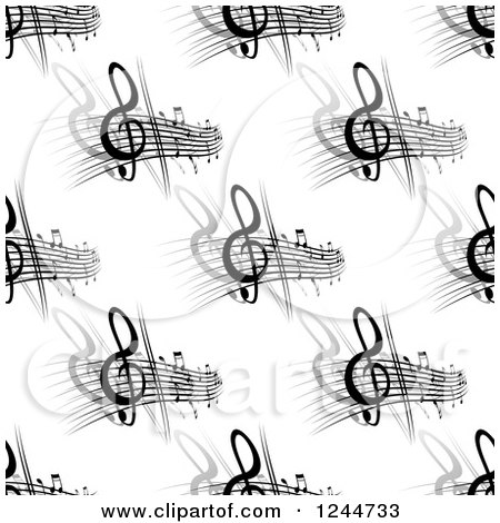 Clipart of a Seamless Pattern Background of Music - Royalty Free Vector Illustration by Vector Tradition SM