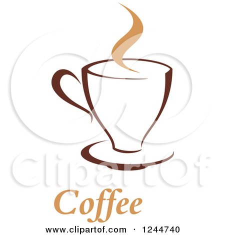 Clipart of a Cofee Cup with Text - Royalty Free Vector Illustration by Vector Tradition SM