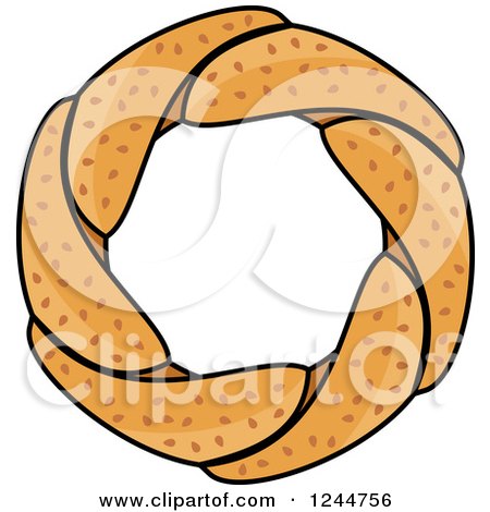 Clipart of a Round Soft Pretzel - Royalty Free Vector Illustration by Vector Tradition SM