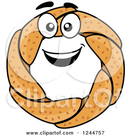 Clipart of a Round Soft Pretzel Character - Royalty Free Vector Illustration by Vector Tradition SM
