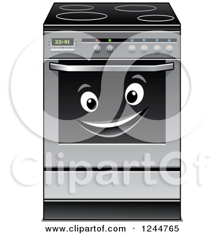 Clipart of a Happy Oven Character - Royalty Free Vector Illustration by Vector Tradition SM