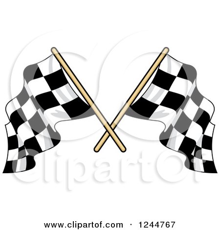 Clipart of Crossed Checkered Racing Flags 5 - Royalty Free Vector Illustration by Vector Tradition SM