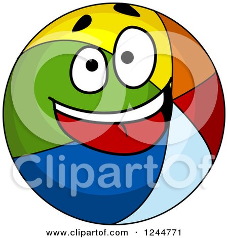 Clipart of a Happy Beach Ball Character - Royalty Free Vector Illustration by Vector Tradition SM