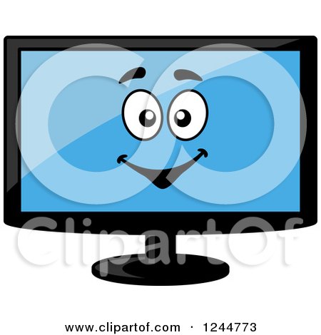Clipart of a Happy TV Character - Royalty Free Vector Illustration by Vector Tradition SM
