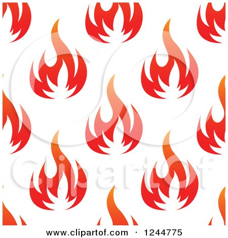 Clipart of a Seamless Pattern Background of Flames - Royalty Free Vector Illustration by Vector Tradition SM