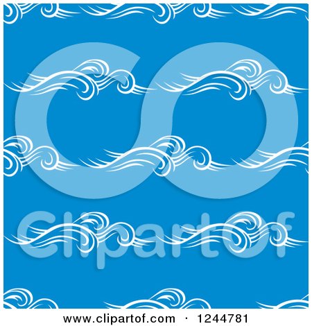 Clipart of a Seamless Pattern Background of Waves - Royalty Free Vector Illustration by Vector Tradition SM
