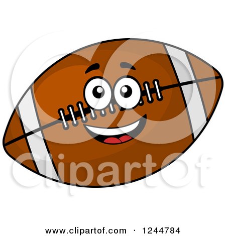 Clipart of a Smiling American Football Character - Royalty Free Vector Illustration by Vector Tradition SM