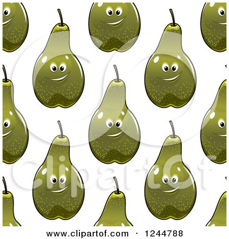 Clipart of a Seamless Pattern Background of Pears - Royalty Free Vector Illustration by Vector Tradition SM