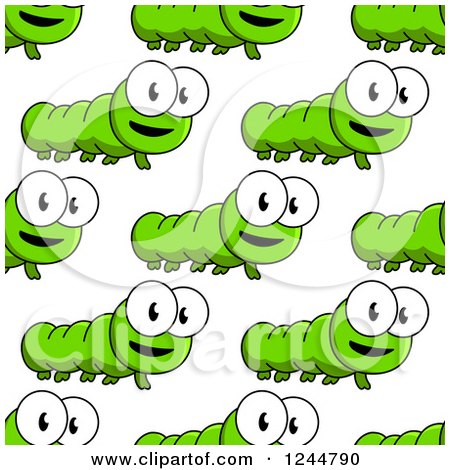 Clipart of a Seamless Pattern Background of Caterpillars - Royalty Free Vector Illustration by Vector Tradition SM
