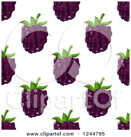 Clipart of a Seamless Blackberry Background - Royalty Free Vector Illustration by Vector Tradition SM