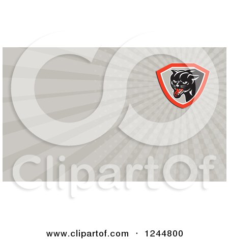 Clipart of a Gray Ray Panther Background or Business Card Design - Royalty Free Illustration by patrimonio