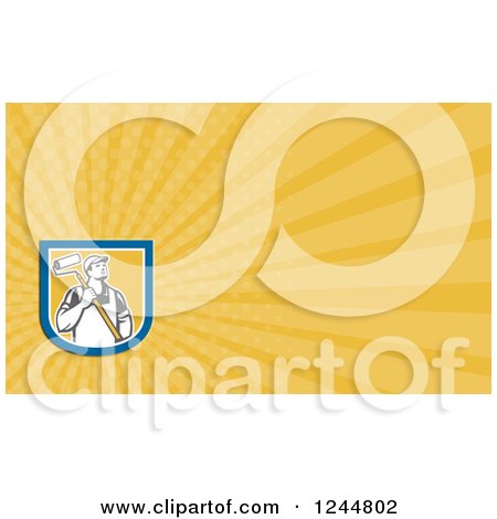 Clipart of a Painter Background or Business Card Design - Royalty Free Illustration by patrimonio