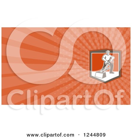 Clipart of a Carpet Cleaner Background or Business Card Design - Royalty Free Illustration by patrimonio