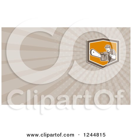 Clipart of a Logger Lumberjack Arborist Background or Business Card Design - Royalty Free Illustration by patrimonio