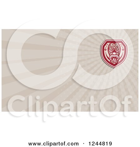 Clipart of a Maori Mask Background or Business Card Design - Royalty Free Illustration by patrimonio