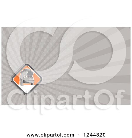 Clipart of a Gray Ray Background or Business Card Design - Royalty Free Illustration by patrimonio