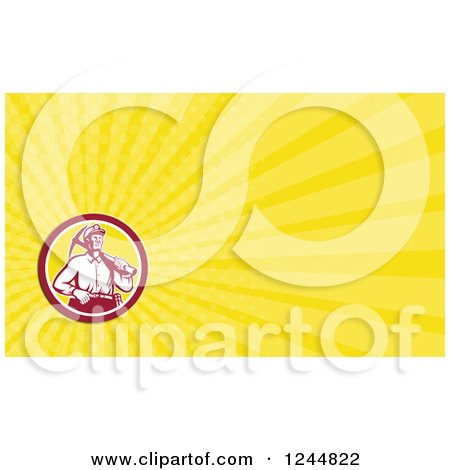 Clipart of a Miner Background or Business Card Design - Royalty Free Illustration by patrimonio
