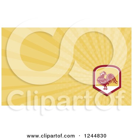 Clipart of a Rooster Background or Business Card Design - Royalty Free Illustration by patrimonio