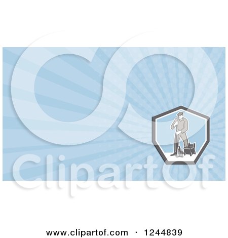 Clipart of a Janitor Background or Business Card Design - Royalty Free Illustration by patrimonio