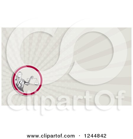 Clipart of a Lady Justice Background or Business Card Design - Royalty Free Illustration by patrimonio